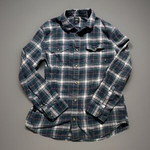 Vans Off The Wall Plaid Flannel Shirt Mens Large Green Classic Fit